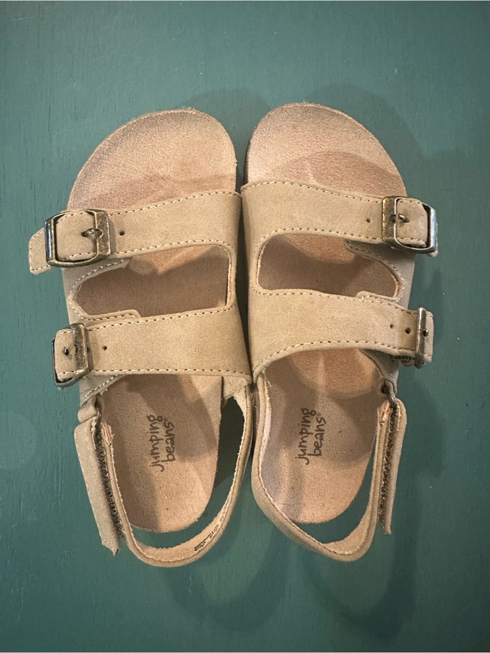 jumping beans Tan Suede Double-Strap Kids Sandals